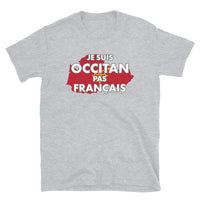 Thumbnail for T-shirt Occitan gris sport dos - Occitan pas Français avec drapeau