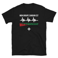 Thumbnail for T-shirt Martiniquais noir - Groupe sanguin humoristique
