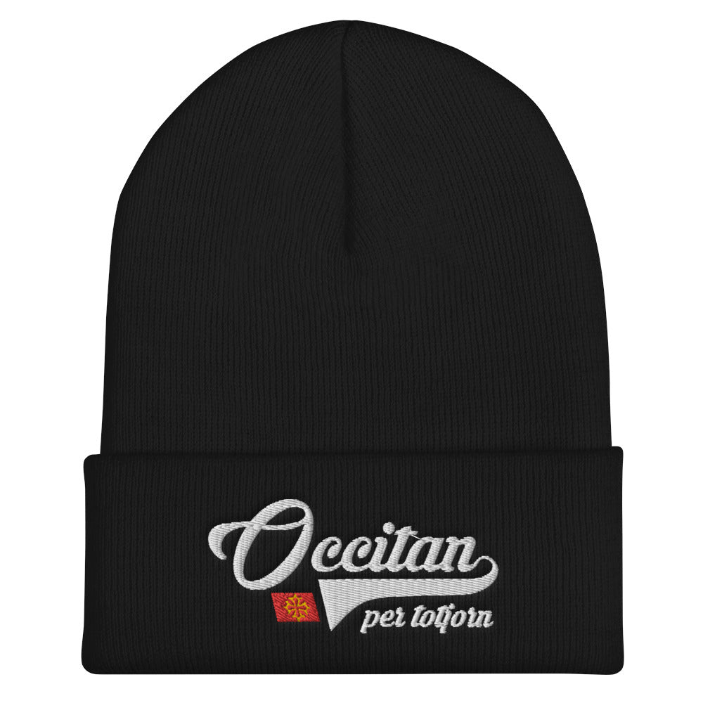 Bonnet Occitan noir - Occitan pour toujours brodé