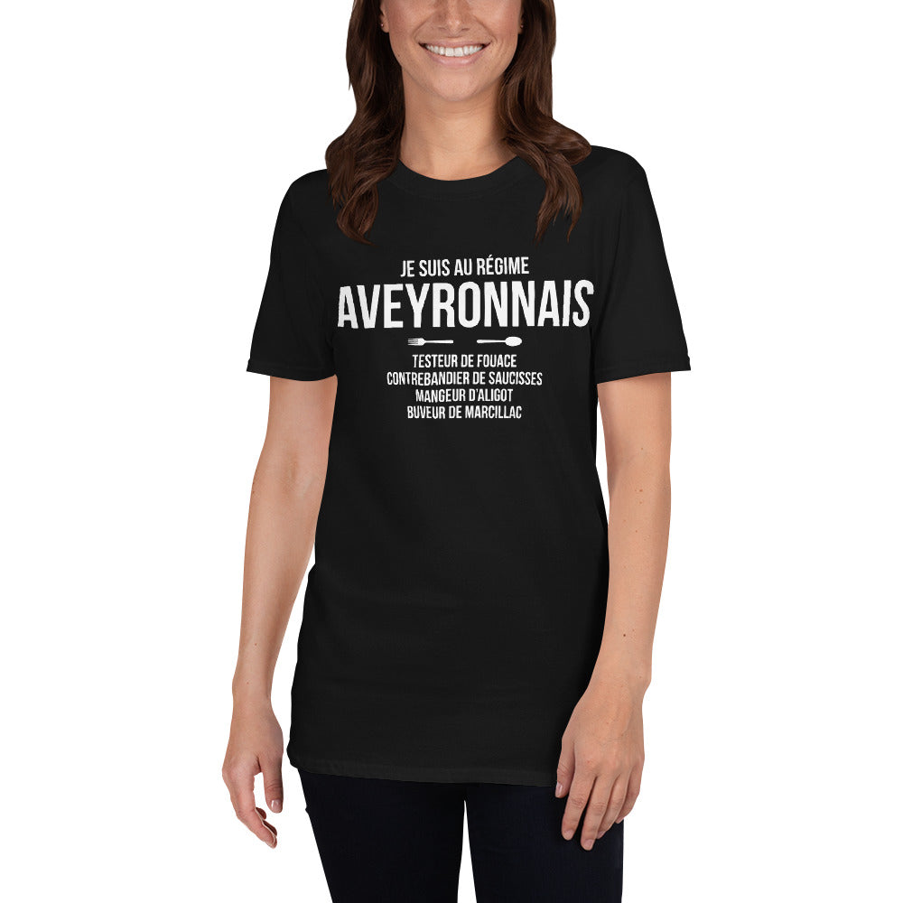 T-shirt Aveyron gris sport - Je suis au régime Aveyronnais