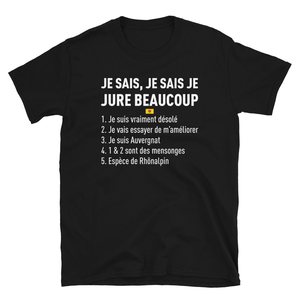 T-shirt Auvergne noir - Je jure beaucoup