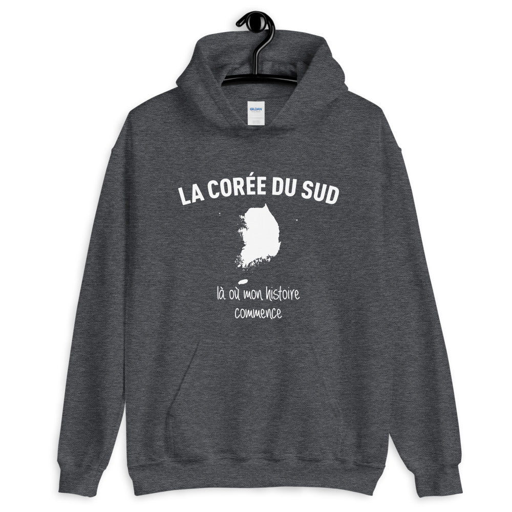 Corée du Sud là où mon histoire commence - Sweatshirt à capuche - Ici & Là - T-shirts & Souvenirs de chez toi