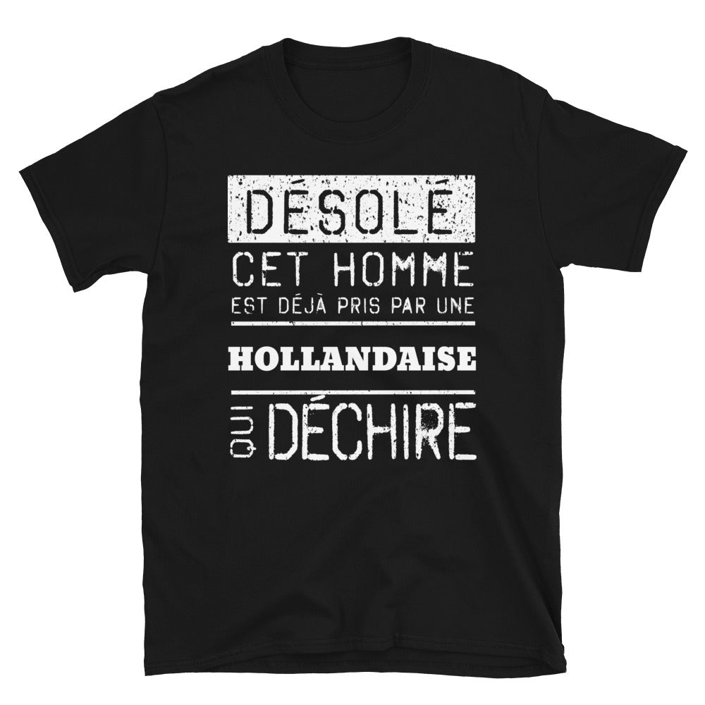 T-shirt Hollandais noir - Désolé ce mec est pris