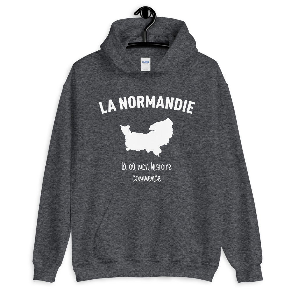 Sweatshirt Normandie gris foncé - La Normandie là où mon histoire commence
