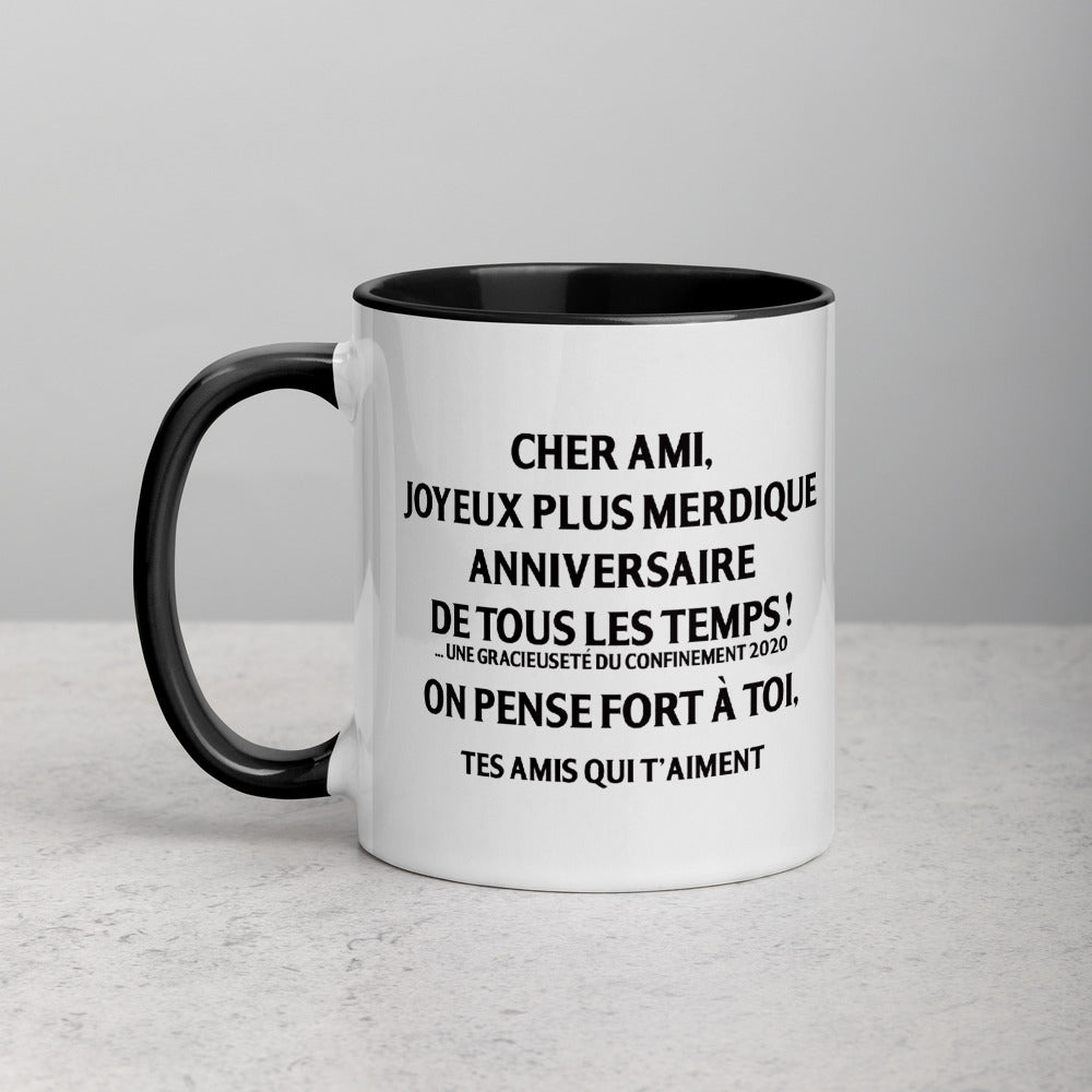 Mug confinement 2020 noir - Joyeux anniversaire décalé