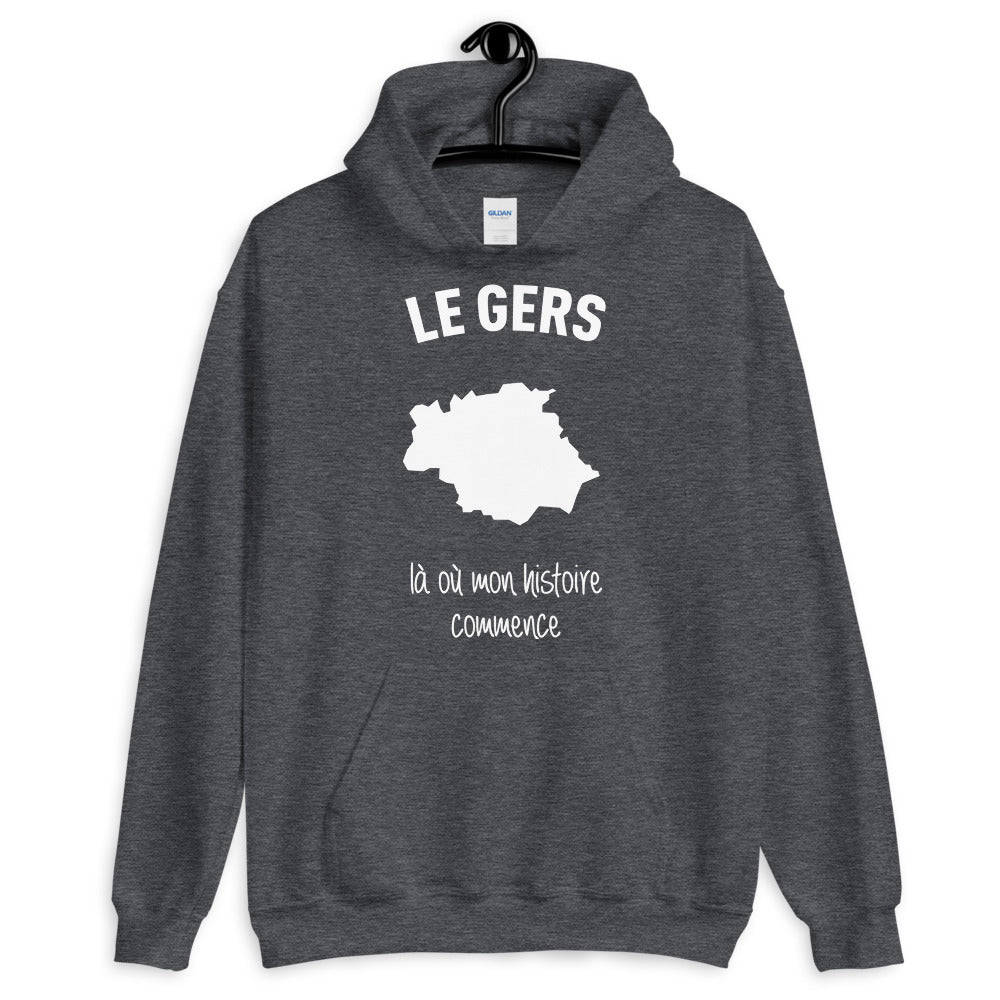 Sweatshirt Gers gris foncé - Mon histoire commence avec humour