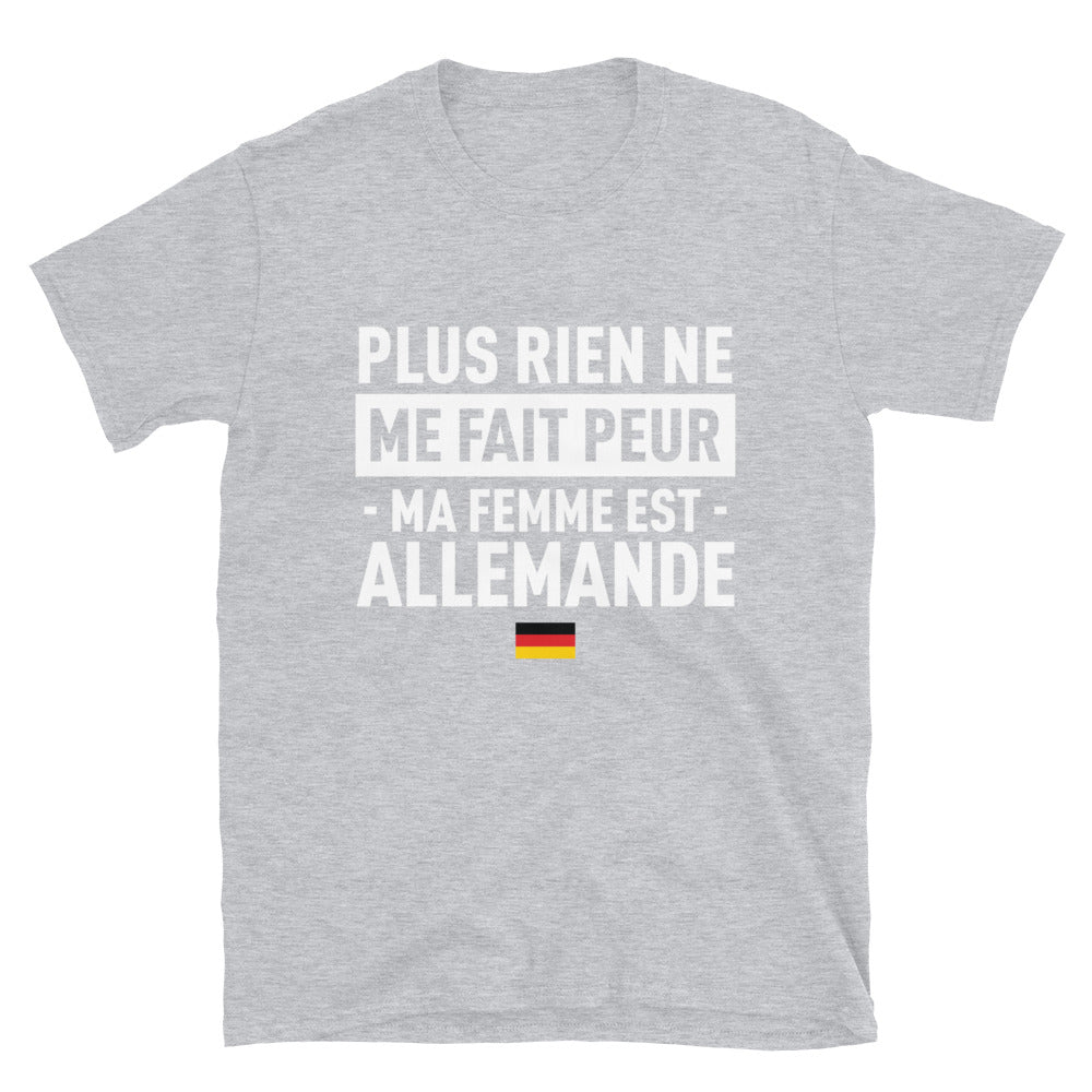 T-shirt Allemagne bleu marine dos - Ne cherchez plus, ma femme est là