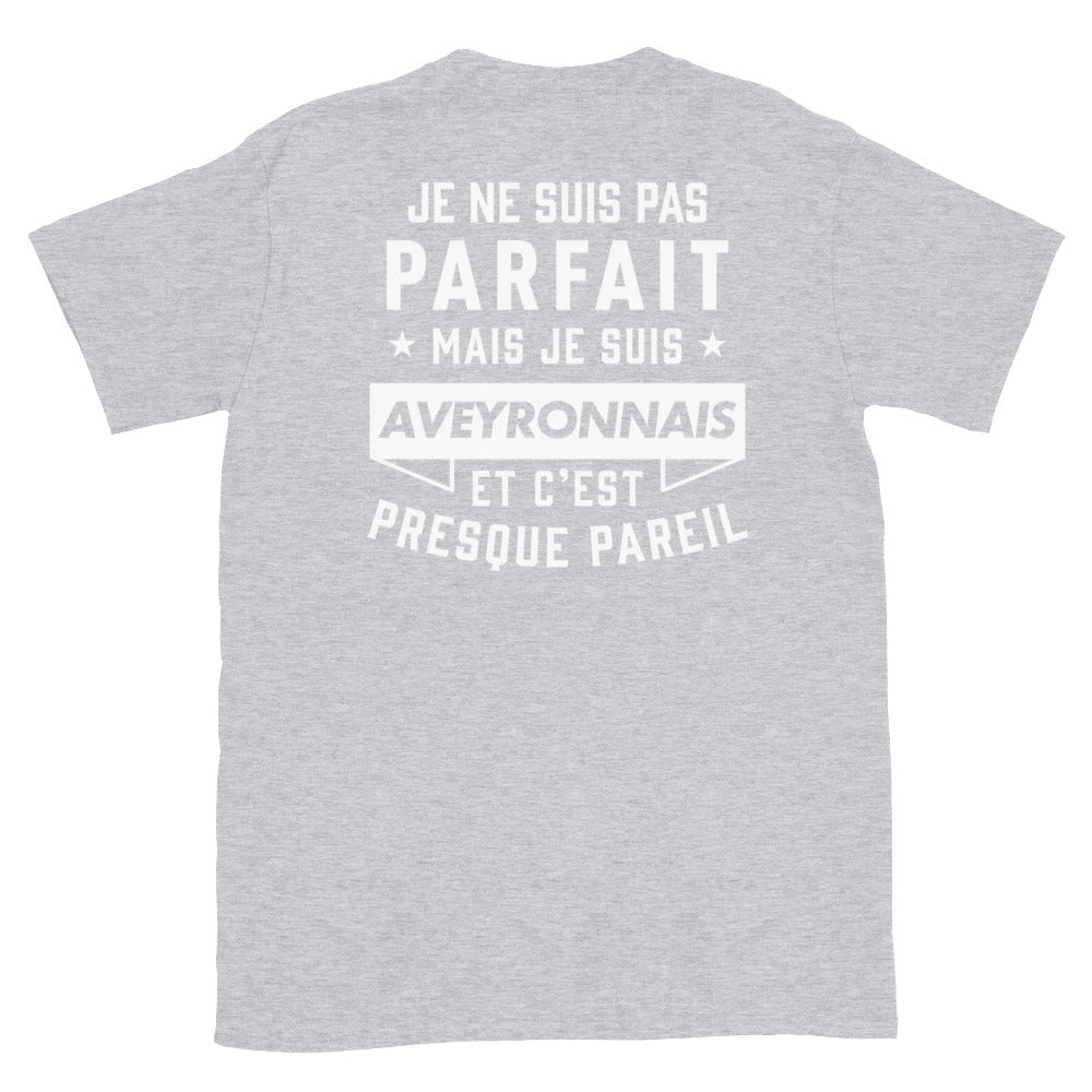 T-shirt Aveyron gris sport - Je ne suis pas parfait mais Aveyronnais
