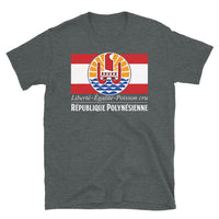 Thumbnail for T-shirt République Polynésienne noir - Liberté Égalité Poisson cru