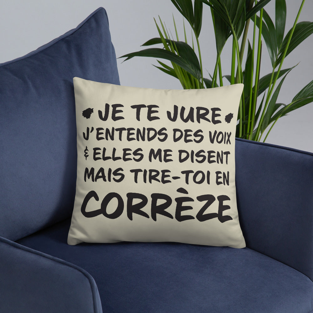 Tire toi en Corrèze - Coussin décoratif - Ici & Là - T-shirts & Souvenirs de chez toi