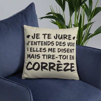 Thumbnail for Tire toi en Corrèze - Coussin décoratif - Ici & Là - T-shirts & Souvenirs de chez toi