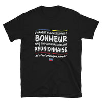 Thumbnail for T-shirt Réunionnais gris sport - L'argent n'achète pas le bonheur dos