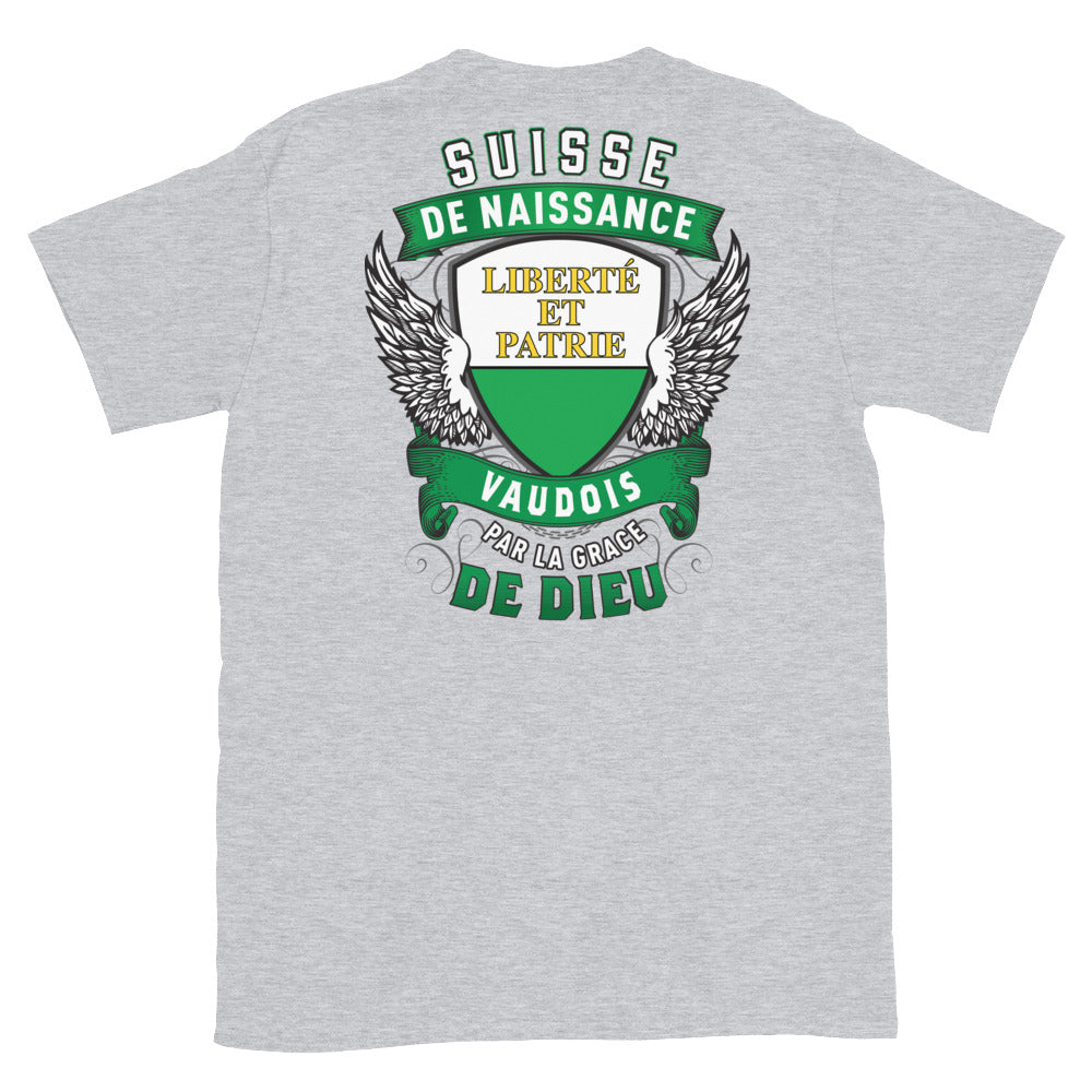 T-shirt Suisse gris sportif - texte humoristique sur les origines