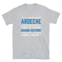 Thumbnail for T-shirt Ardèche gris foncé dos - Aucune grande histoire ne commence par il était une fois