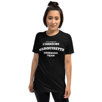 Thumbnail for T-shirt Ardèche noir dos - Équipe de buveurs en fête