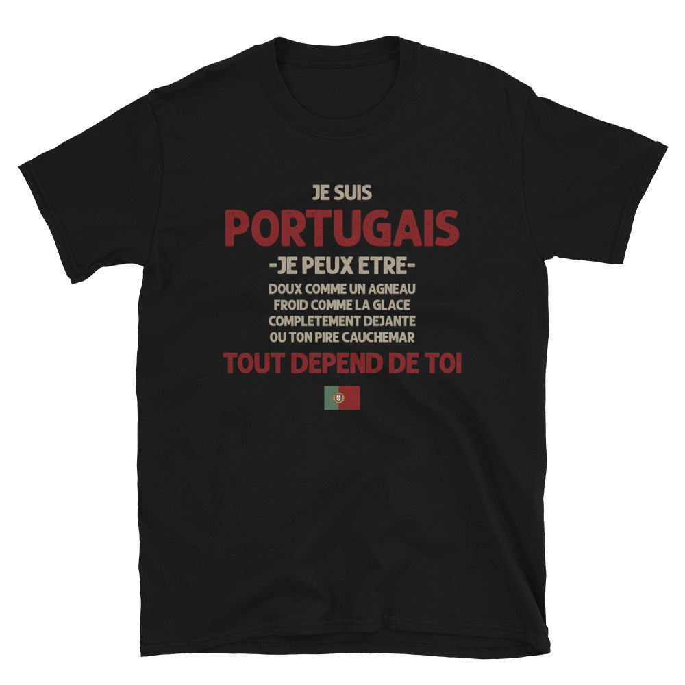 T-shirt Portugal noir - Tout dépend de toi