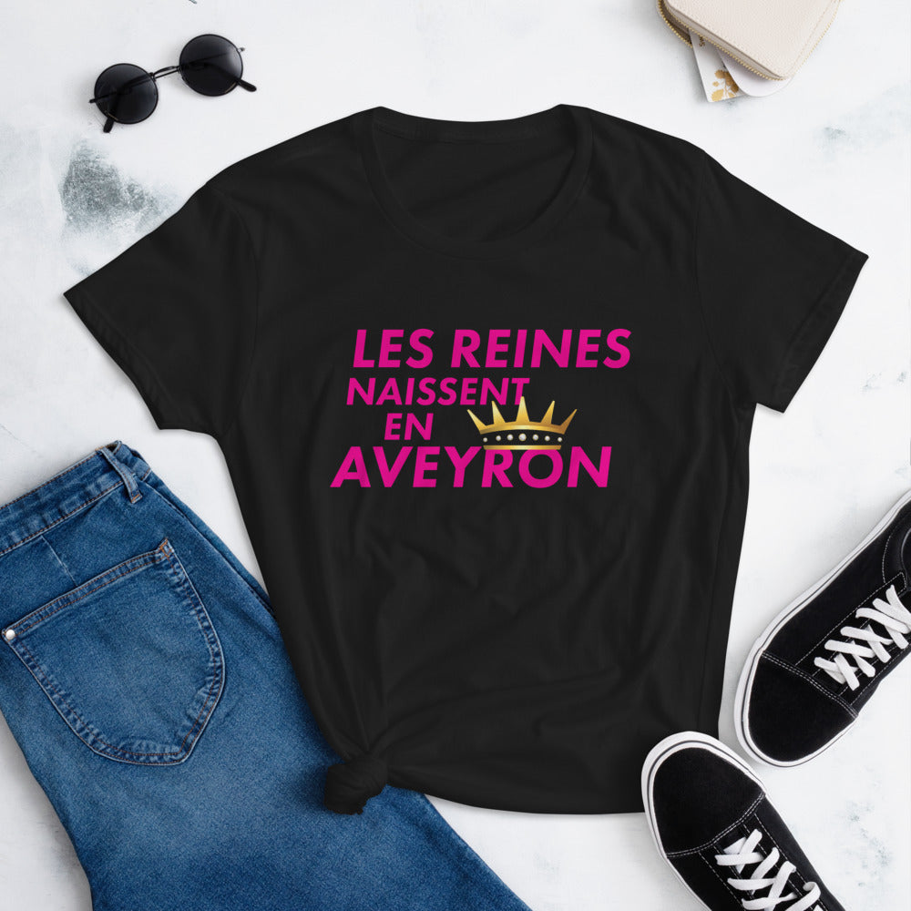 T-shirt Aveyron noir dos - Les reines naissent en Aveyron
