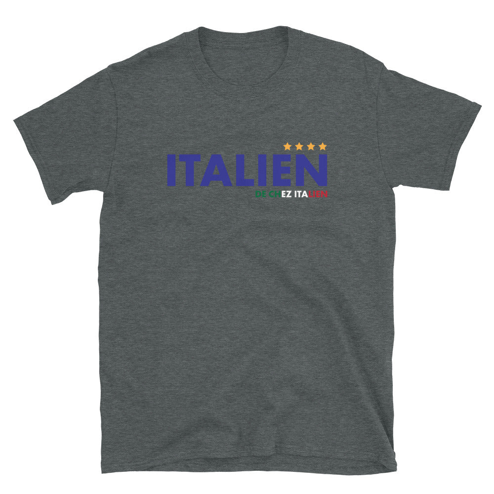 T-shirt Italie noir dos - Fierté et humour des origines