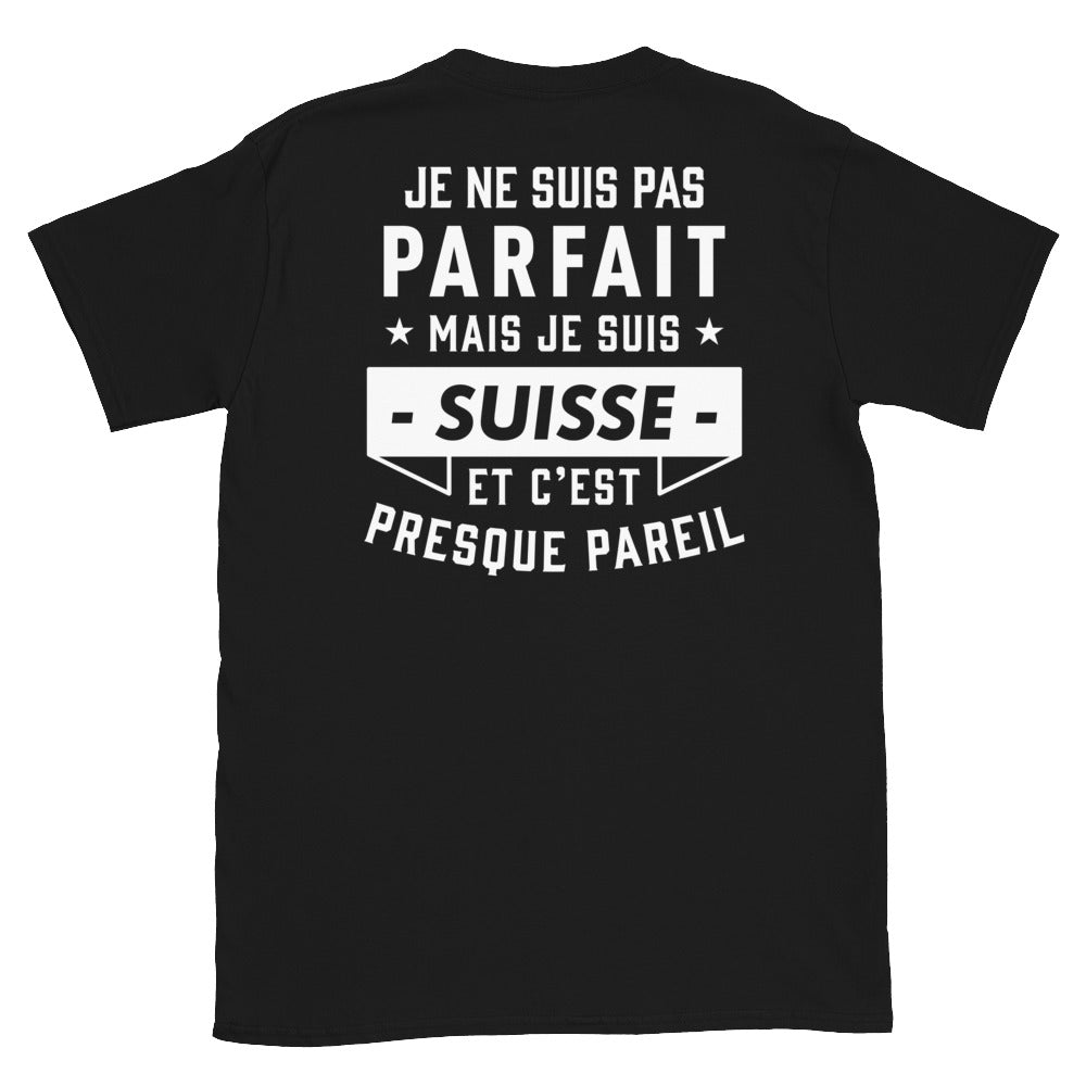 T-shirt Suisse noir - Je ne suis pas parfait mais