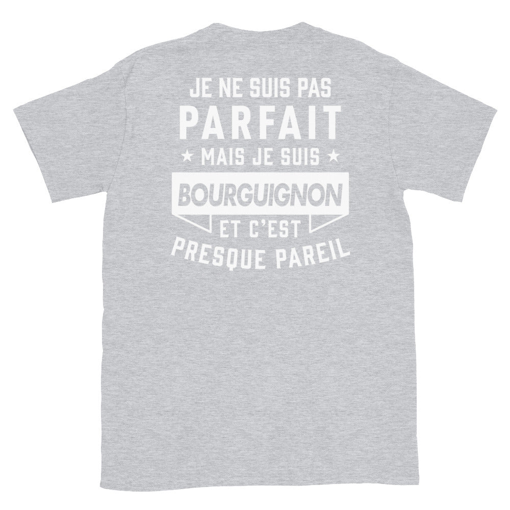 T-shirt Bourgogne bleu marine dos - Je ne suis pas parfait mais