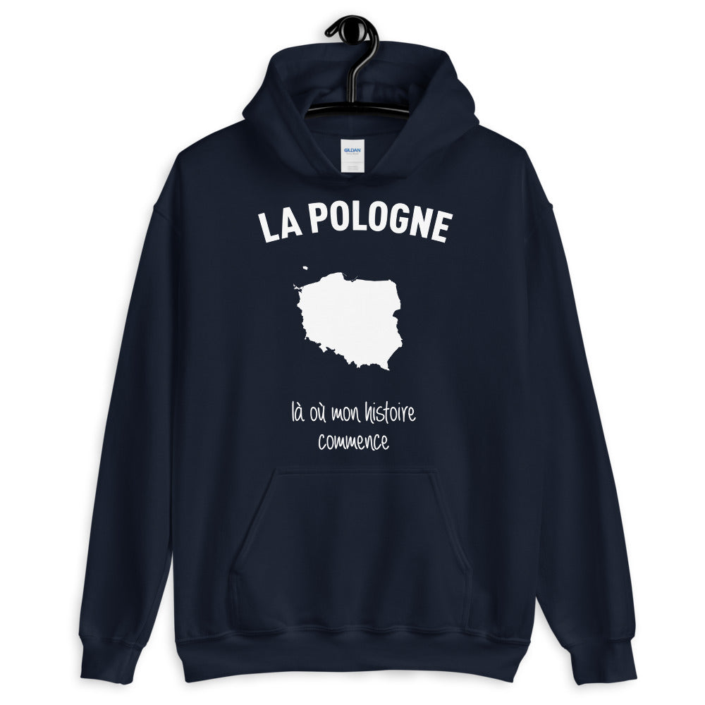 Sweatshirt Pologne bleu marine - Mon histoire commence ici