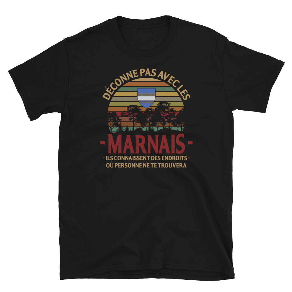 T-shirt Marnais noir - Fierté locale et humour
