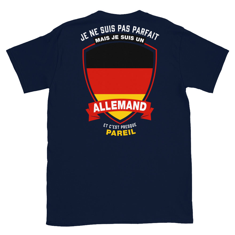 T-shirt Allemagne noir dos - Je ne suis pas parfait mais.