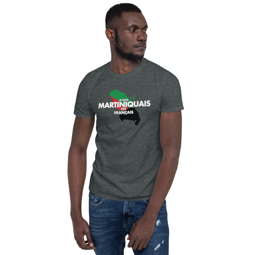 T-shirt Martinique gris foncé chiné - Martiniquais pas Français