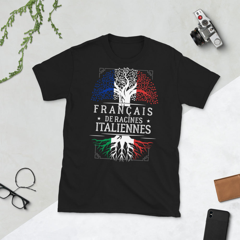 T-shirt Italie bleu marine - Arbre des racines italiennes