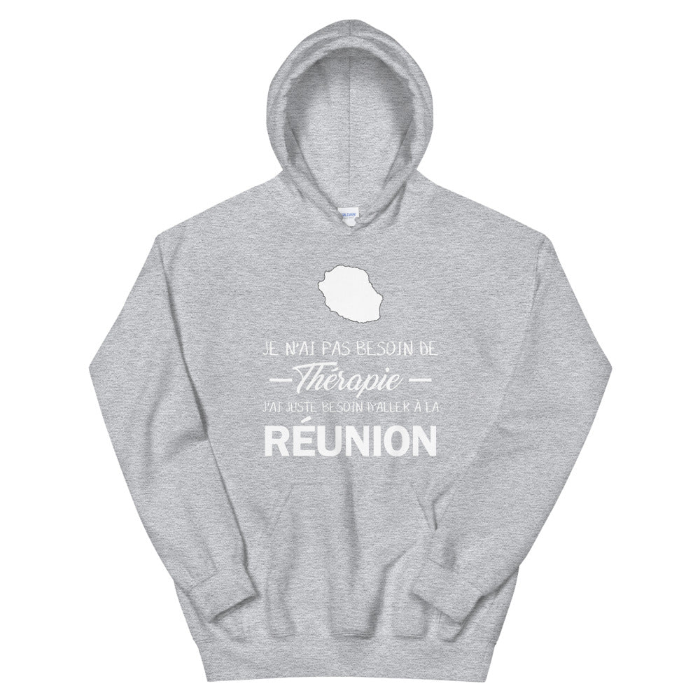 Sweatshirt Réunion gris foncé dos - Pas besoin de thérapie
