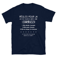 Thumbnail for T-shirt Brésil bleu marine dos - Règle pour vivre avec une Brésilienne