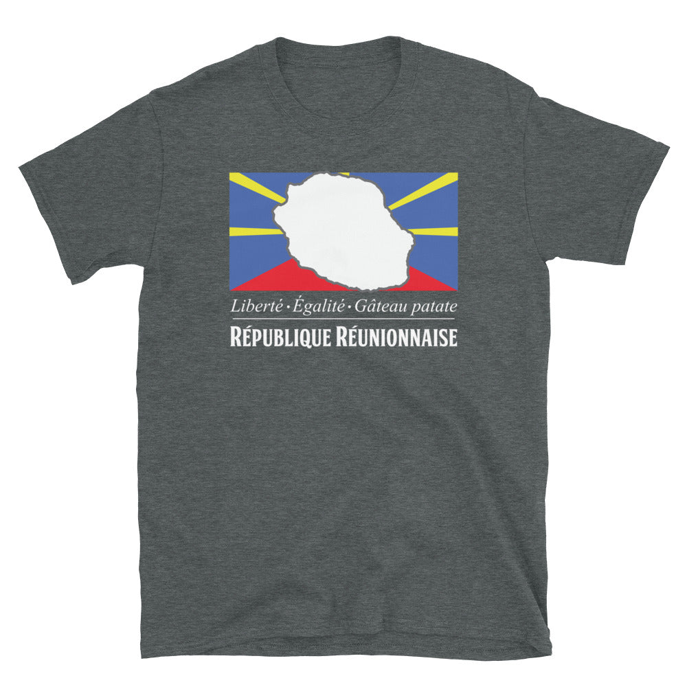 T-shirt Réunion gris foncé - Fierté locale en coton doux