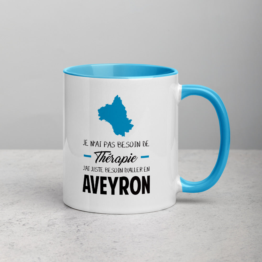 Thérapie Aveyron - Mug Couleur intérieure bleu - Ici & Là - T-shirts & Souvenirs de chez toi