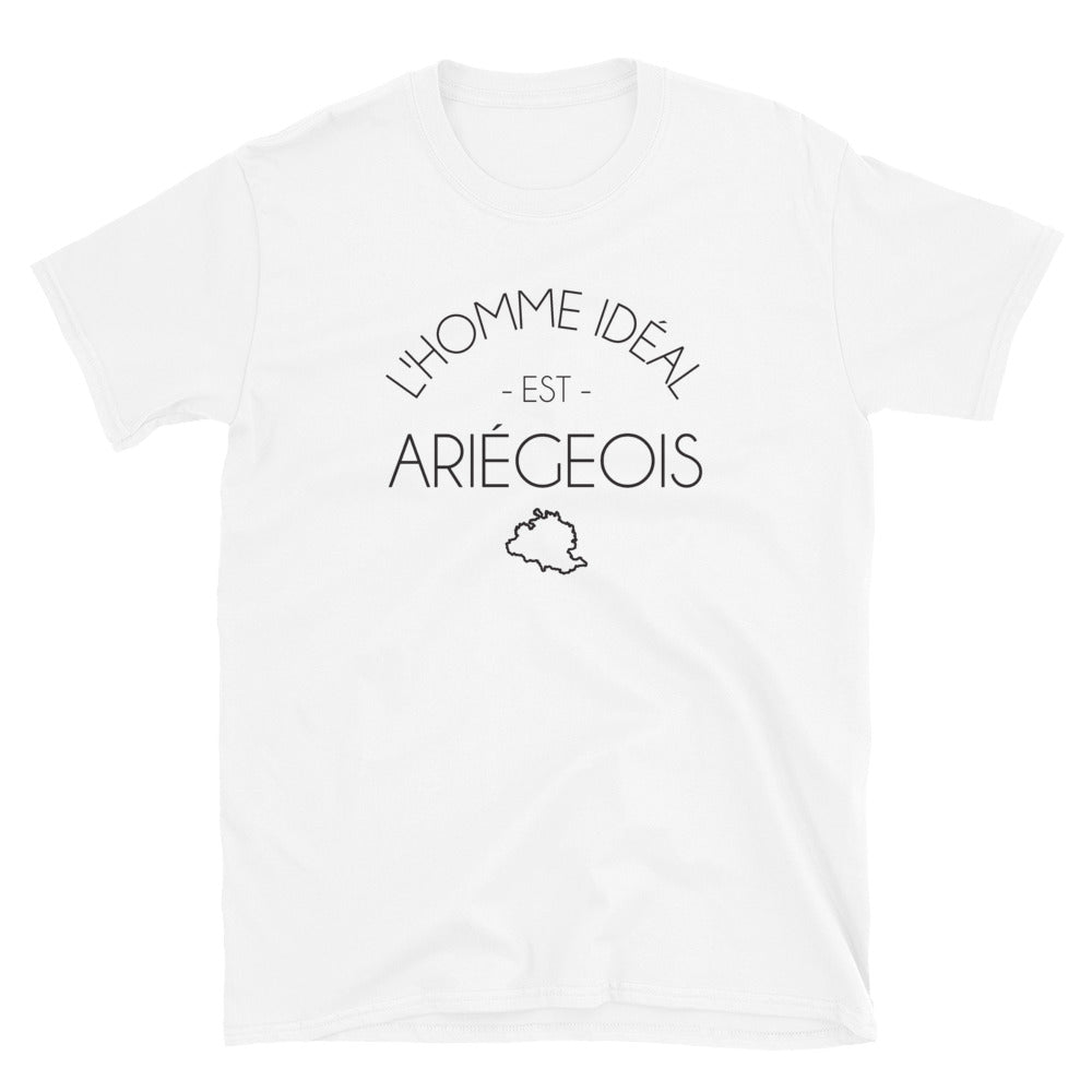 T-shirt Ariège blanc - L'homme idéal est Ariégeois
