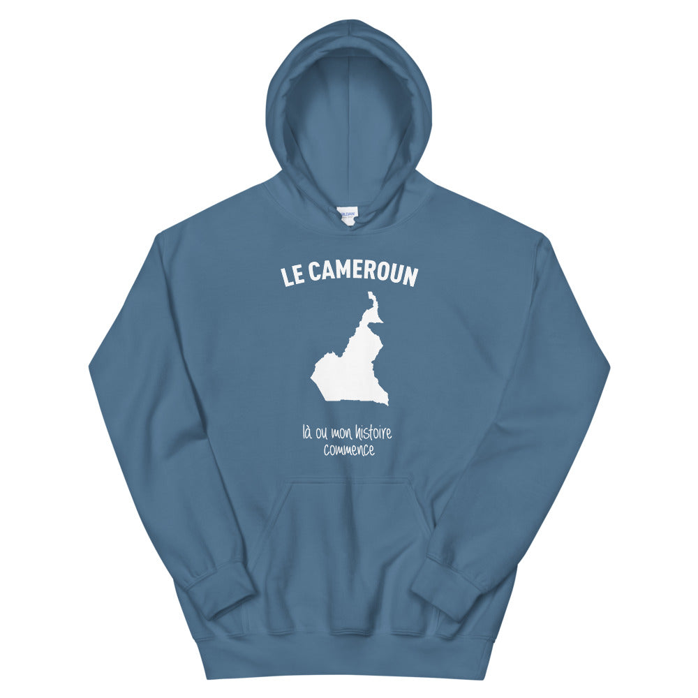 Sweatshirt Cameroun gris foncé chiné dos - Mon histoire commence ici