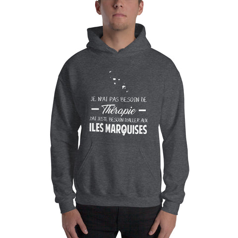 Thérapie îles marquises - Polynésie - Sweatshirt à capuche - Ici & Là - T-shirts & Souvenirs de chez toi