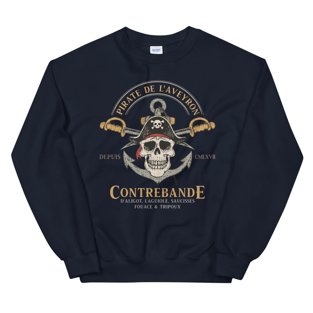 Sweatshirt Aveyron gris foncé dos - Fierté des pirates locaux