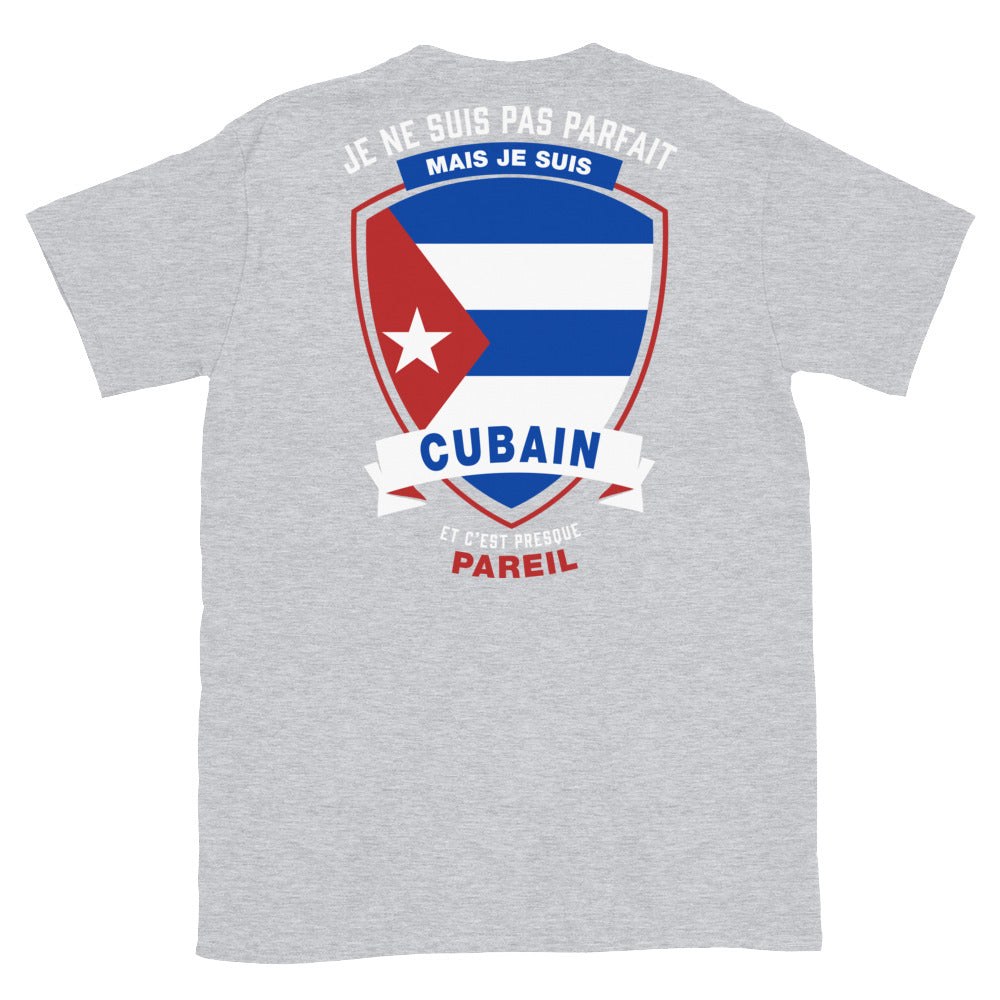 T-shirt Cuba bleu marine dos - Je ne suis pas parfait mais.