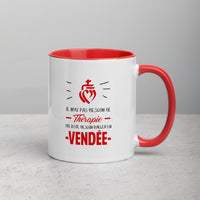 Thumbnail for Thérapie Vendée - Mug Tasse Couleur intérieure rouge - Ici & Là - T-shirts & Souvenirs de chez toi