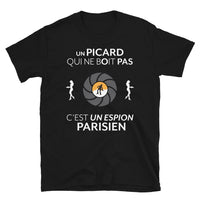 Thumbnail for T-shirt Picardie noir - Le gars qui ne boit pas c'est un espion
