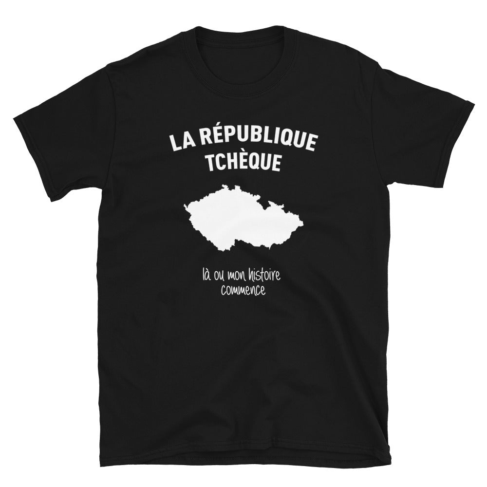 T-shirt Tchéquie noir - Mon histoire commence avec fierté