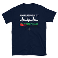 Thumbnail for T-shirt Martiniquais marine dos - Groupe sanguin humoristique