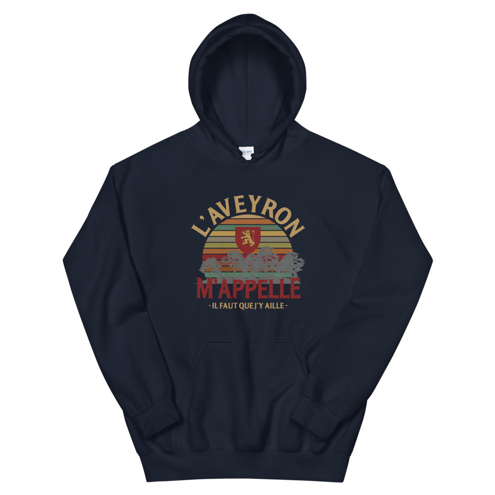 Sweatshirt Aveyron bleu marine dos - L'appel du pays avec humour