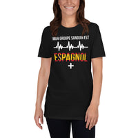 Thumbnail for T-shirt Espagne marine - Groupe sanguin avec humour
