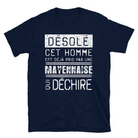 Thumbnail for T-shirt Mayenne noir dos - Désolé ce mec est pris par une fille qui déchire