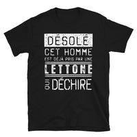 Thumbnail for T-shirt Lettone noir - Désolé ce mec est pris par une fille qui déchire