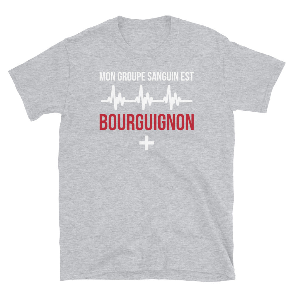 T-shirt Bourgogne marine dos - Groupe sanguin humoristique