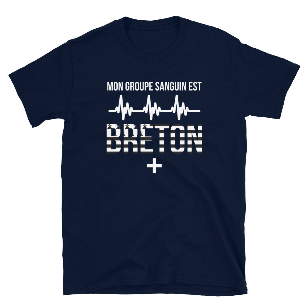 T-shirt Bretagne gris foncé chiné - Mon groupe sanguin est Breton Plus +