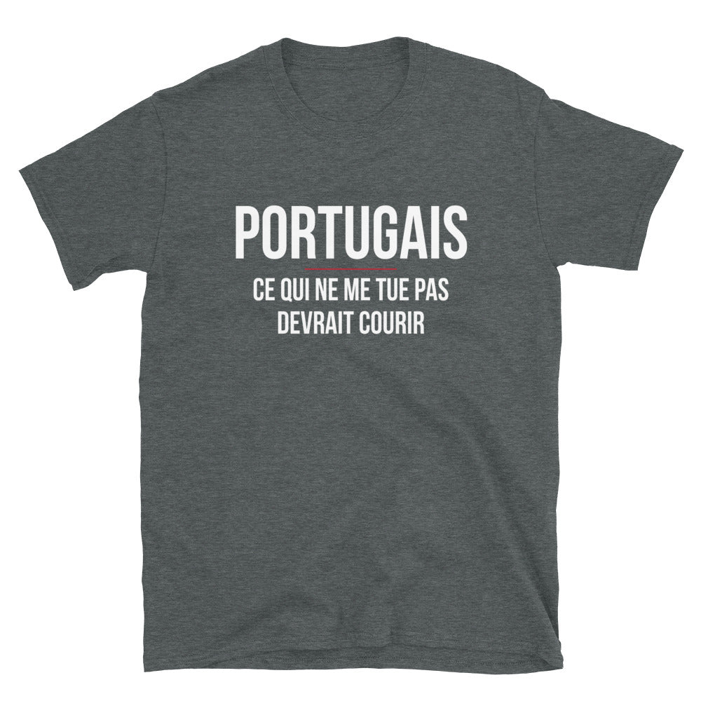 T-shirt Portugal noir dos - Ce qui ne me tue pas devrait courir