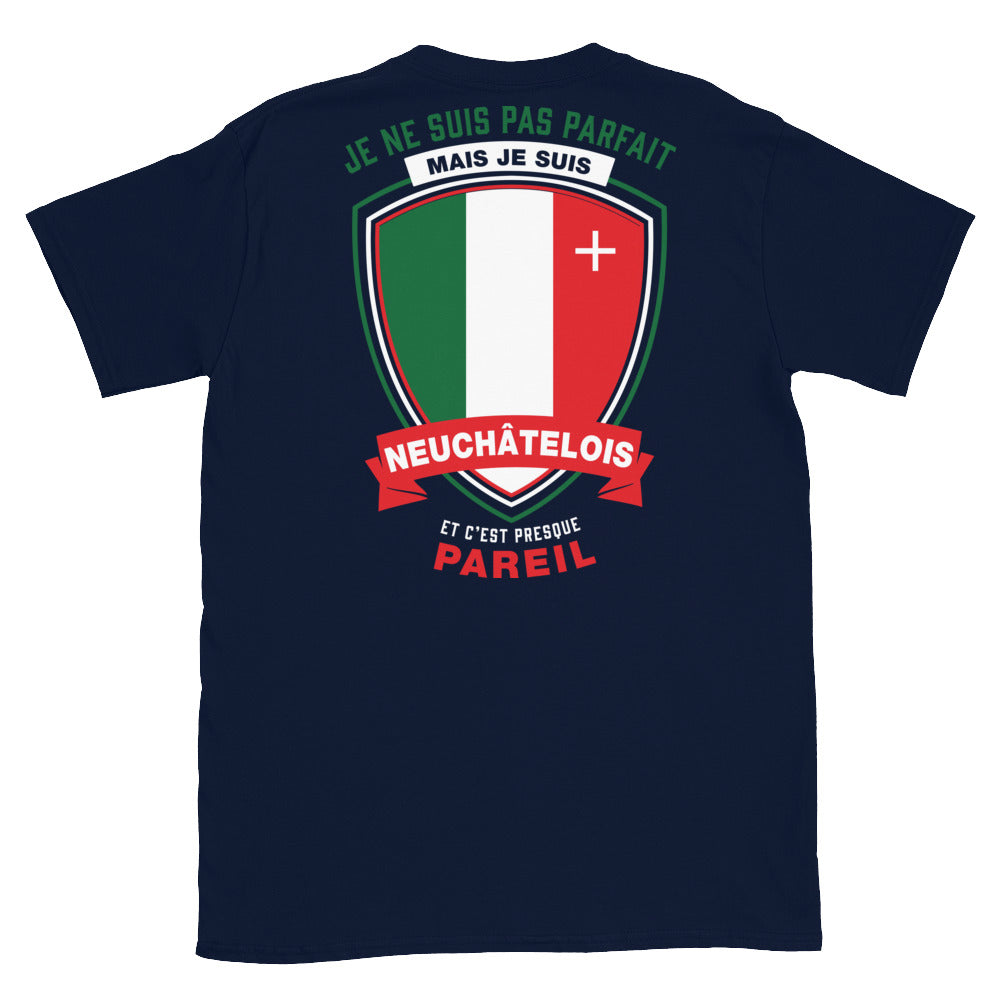 T-shirt Neuchâtel bleu marine - Je ne suis pas parfait mais.